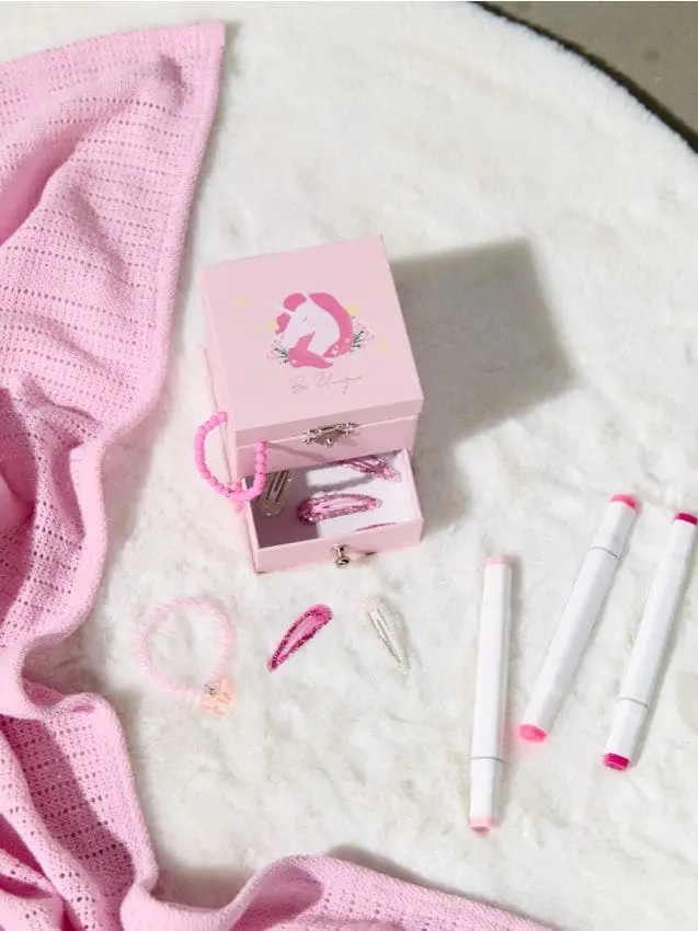 Organizer per gioielli con motivo unicorno - rosa