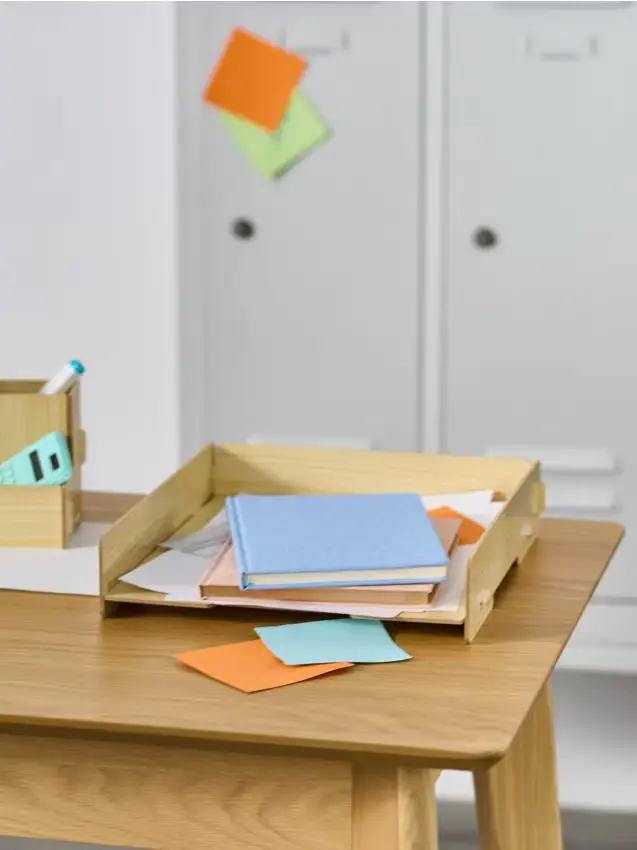 Organizzatore da scrivania in legno - beige