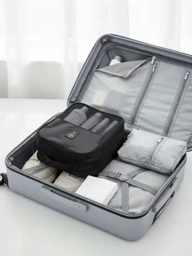 Organizzatore da viaggio con rete - nero