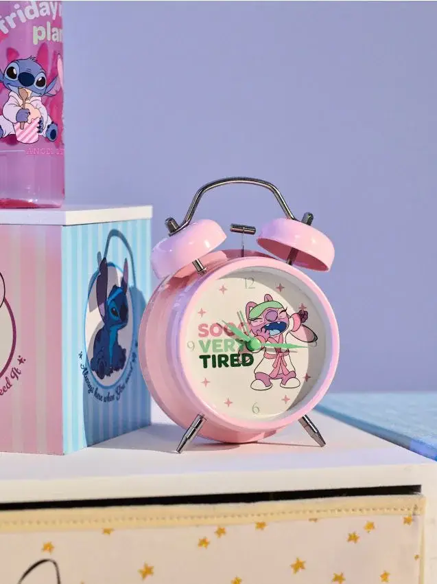 Orologio con sveglia Stitch - rosa