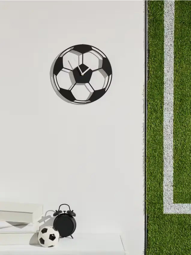 Orologio da parete con motivo di palla - nero