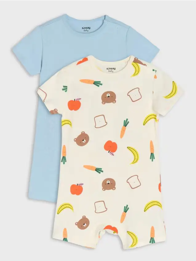 Pagliaccetto in cotone 2 pack - panna