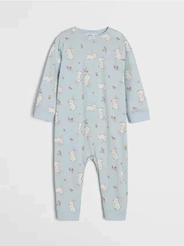 Pagliaccetto in cotone per neonati - blu pallido