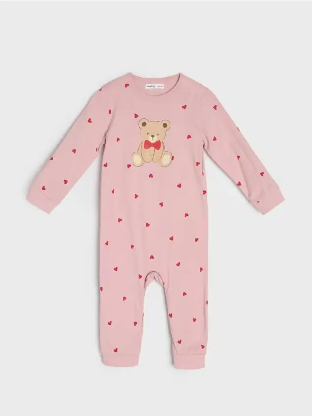 Pagliaccetto in cotone per neonati - rosa pastello