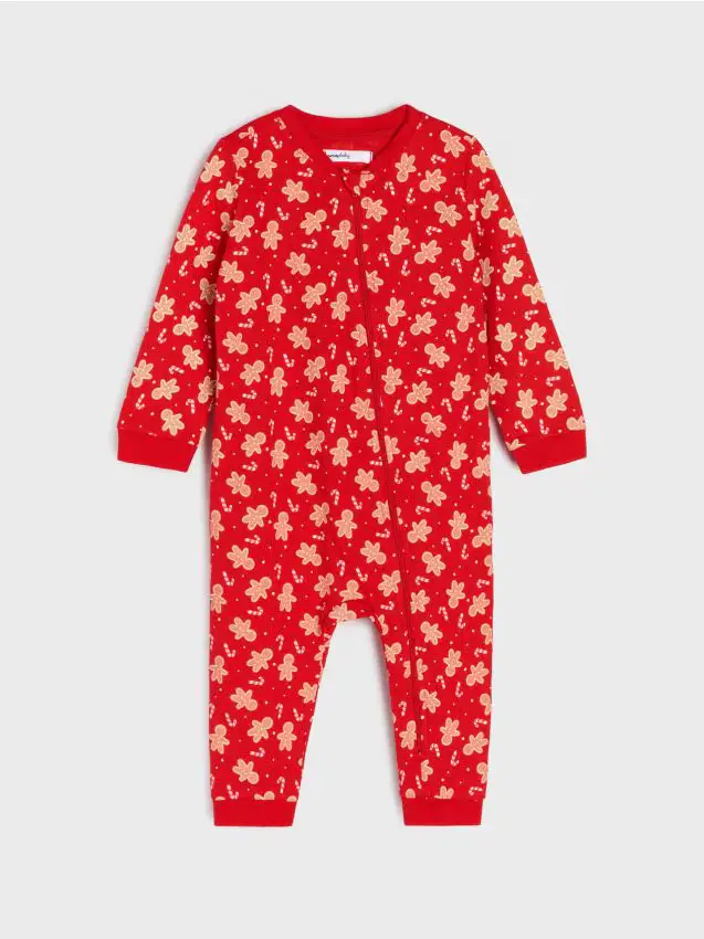 Pagliaccetto in cotone per neonati - rosso