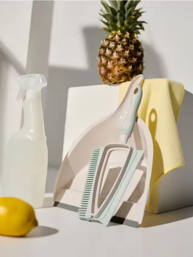 Paletta con scopino - turchese pallido