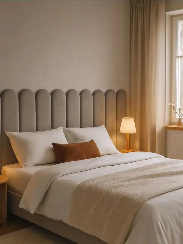 Pannello murale imbottito - grigio chiaro