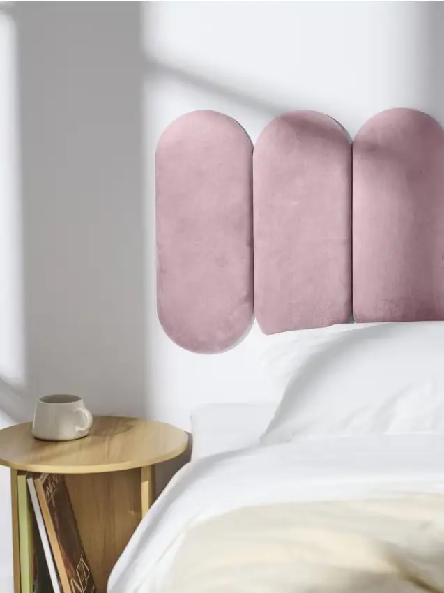 Pannello murale imbottito - rosa pastello