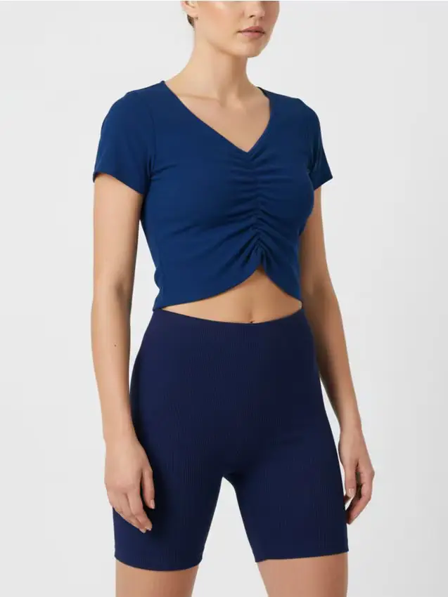 Pantaloncini a costine - blu scuro