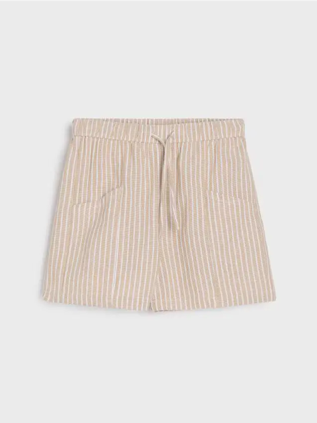 Pantaloncini a righe - beige