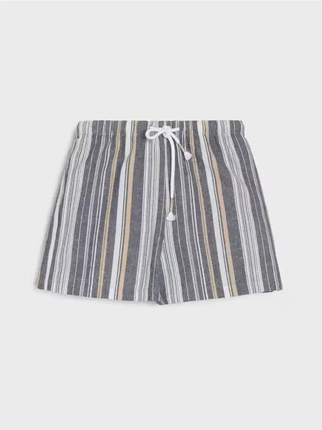 Pantaloncini a righe - grigio