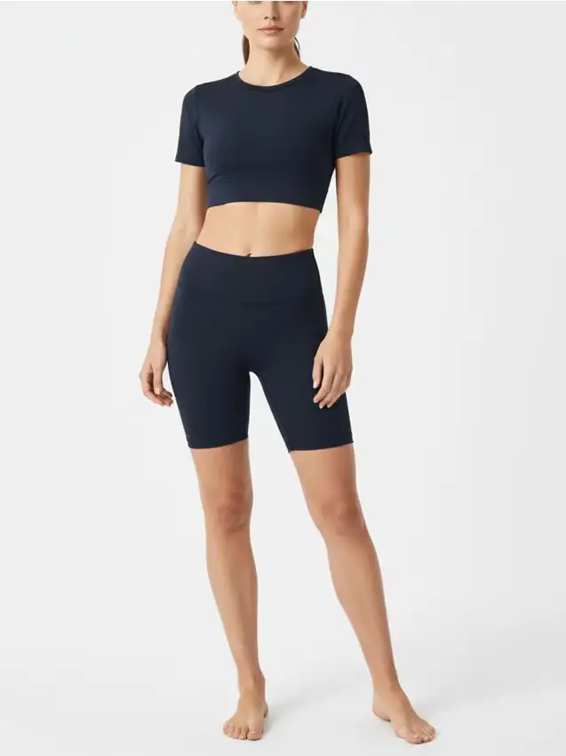 Pantaloncini aderenti a vita alta - nero