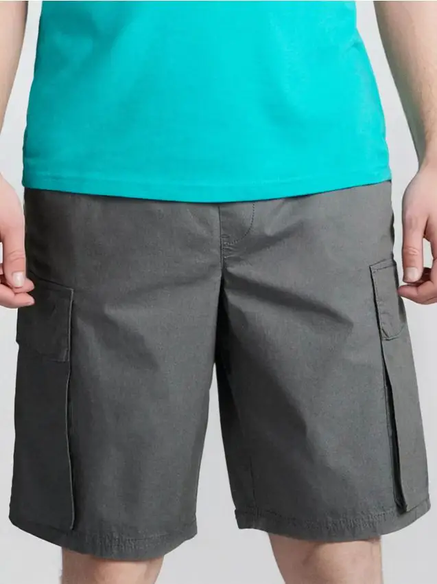 Pantaloncini cargo in cotone - grigio scuro