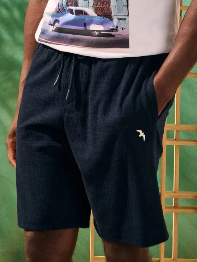 Pantaloncini con allacciatura - blu scuro