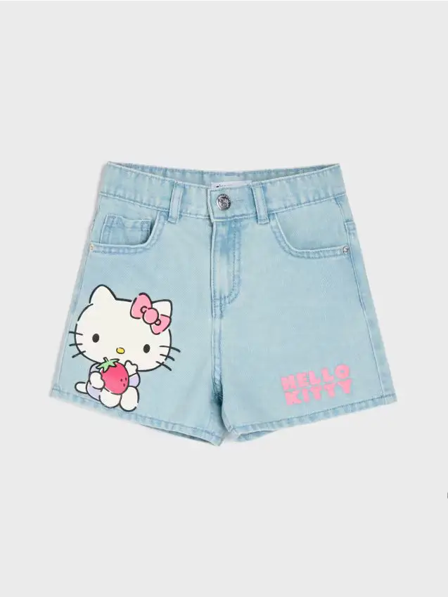 Pantaloncini denim Hello Kitty - blu
