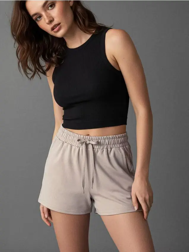 Pantaloncini di felpa - beige