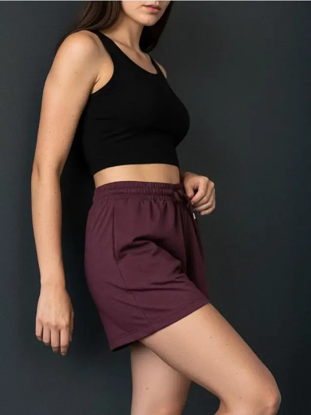 Pantaloncini di felpa - bordeaux