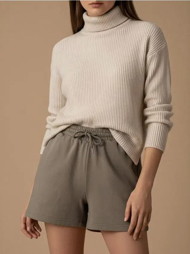 Pantaloncini di felpa - caffè Caffè