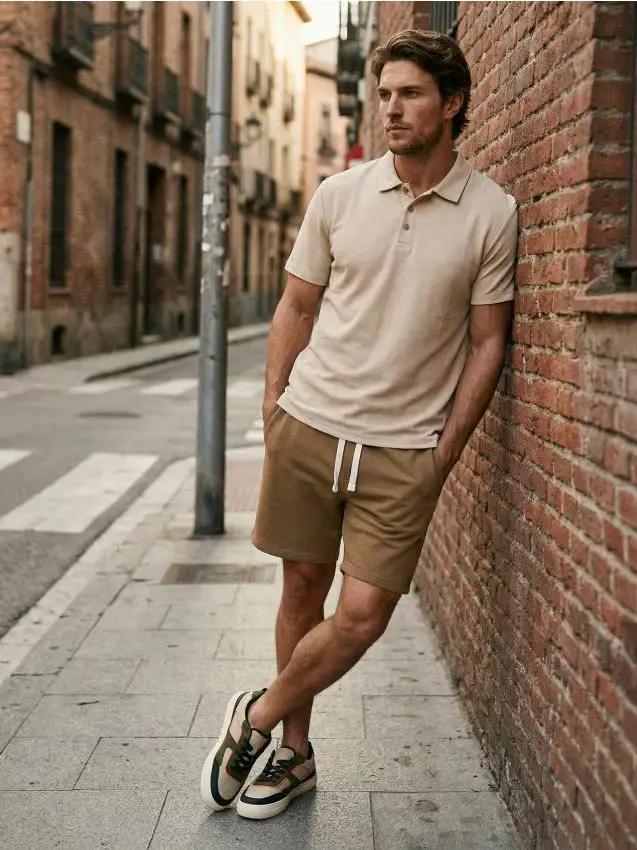 Pantaloncini di felpa - marrone dorato