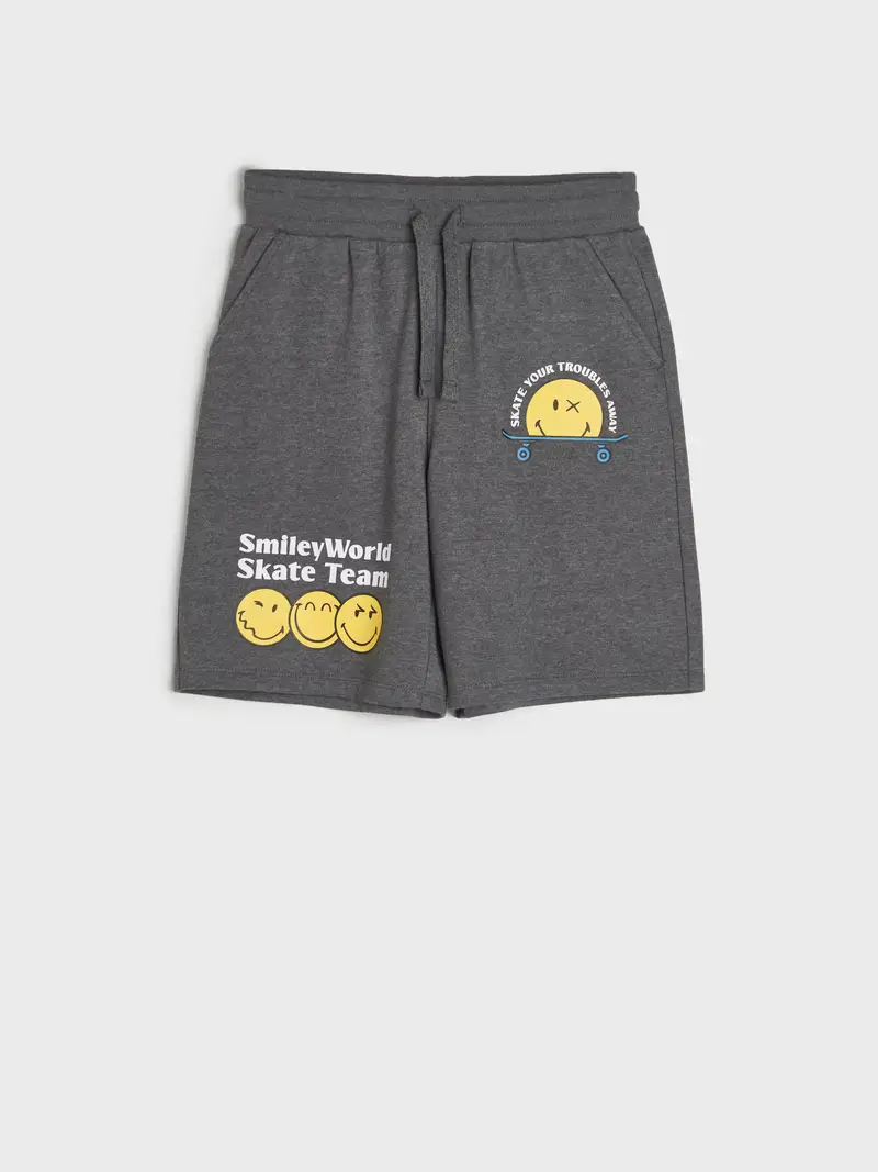 Pantaloncini di felpa SmileyWorld® - grigio scuro miniatura 3