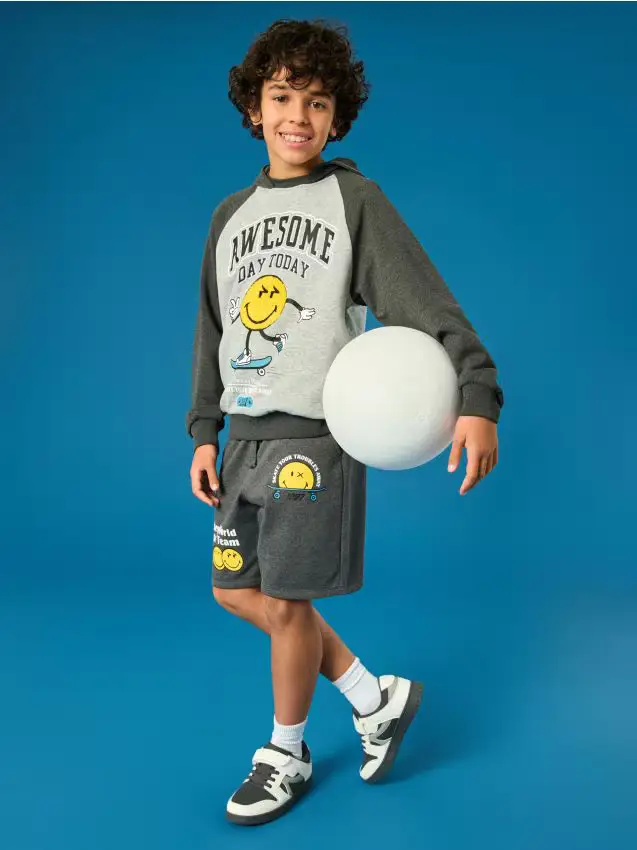 Pantaloncini di felpa SmileyWorld® - grigio scuro