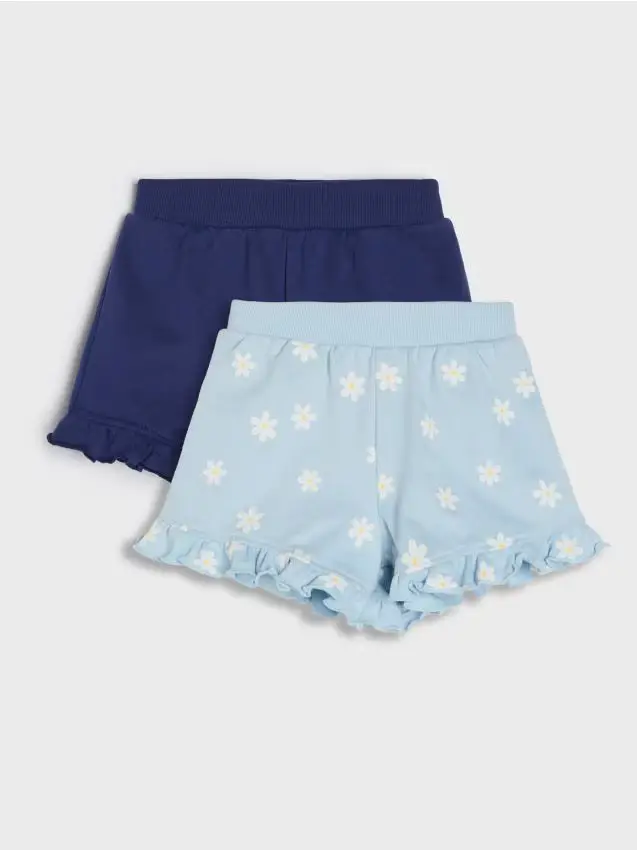 Pantaloncini in cotone 2 pack - azzurro