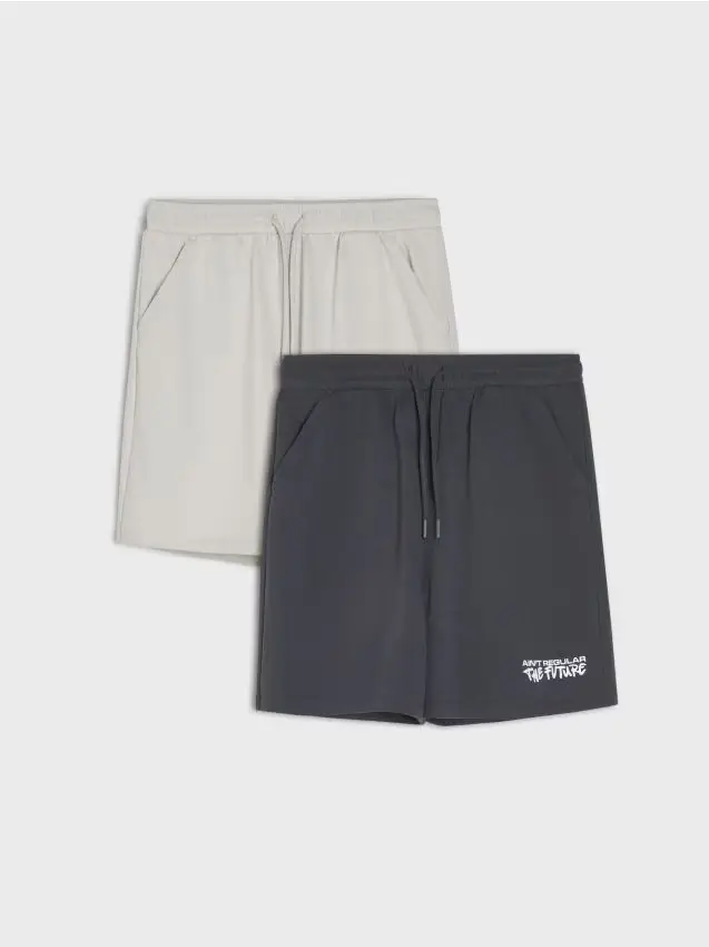 Pantaloncini in cotone 2 pack - grigio chiaro