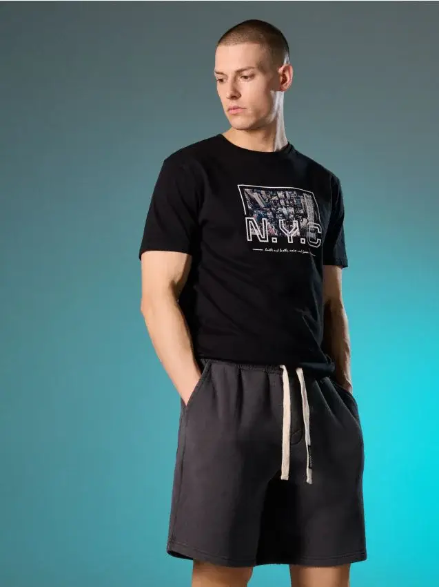 Pantaloncini in cotone - grigio medio