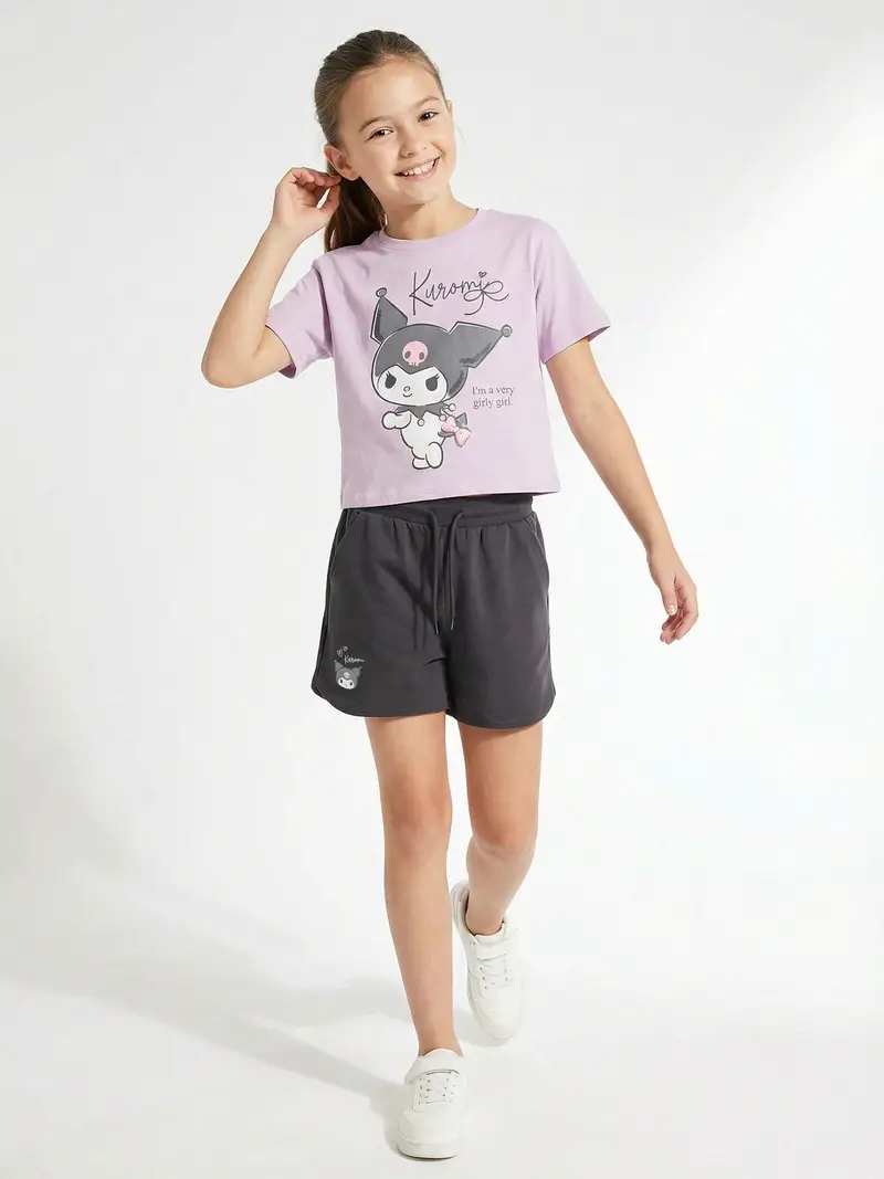 Pantaloncini in cotone Kuromi - antracite miniatura 3