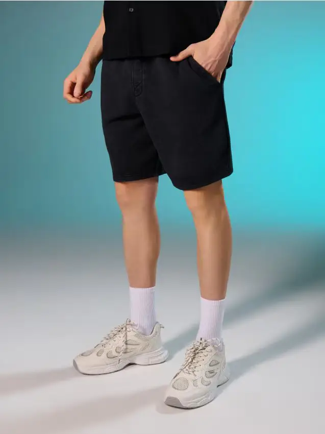 Pantaloncini in cotone - nero