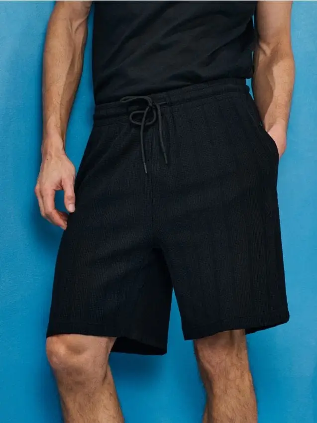 Pantaloncini in cotone - nero
