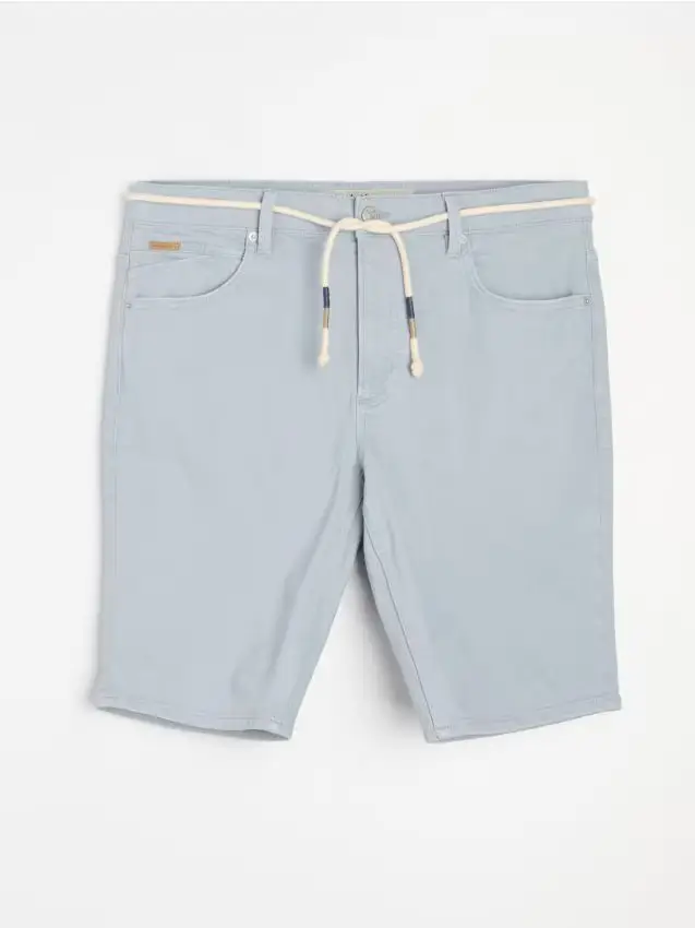 Pantaloncini in denim di cotone - blu pallido