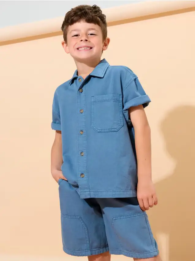 Pantaloncini in denim - mid blue