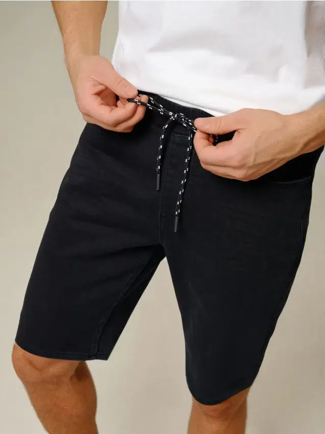 Pantaloncini in denim - nero