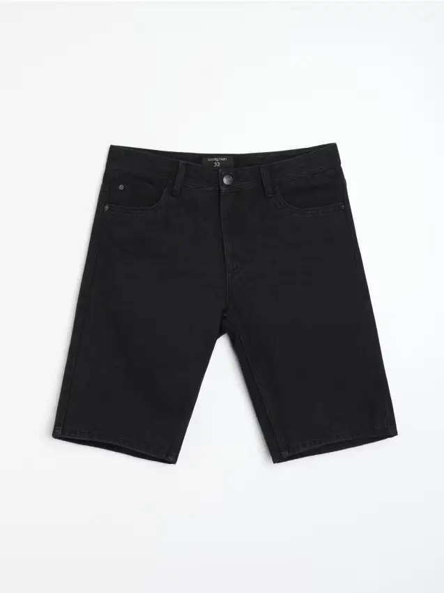 Pantaloncini in denim - nero