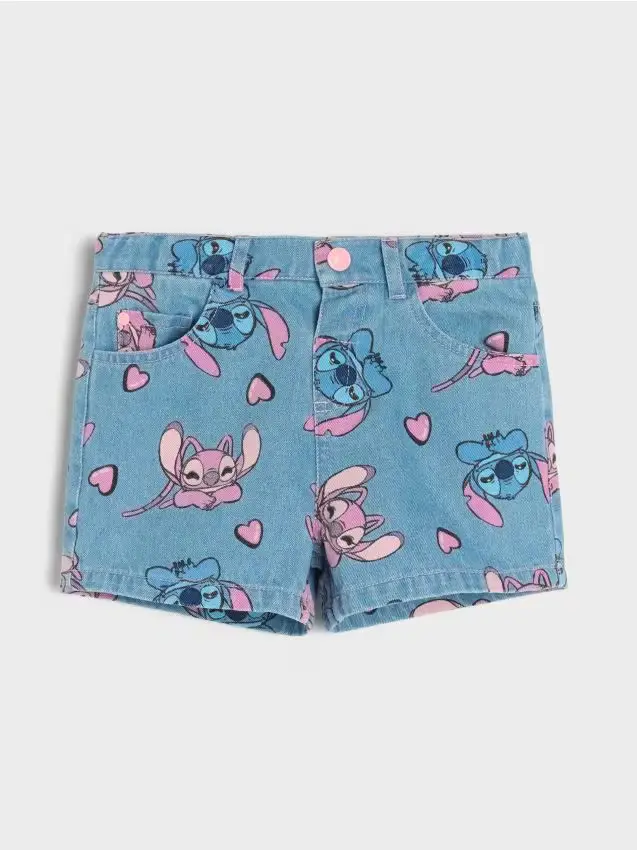 Pantaloncini in denim Stitch - blu