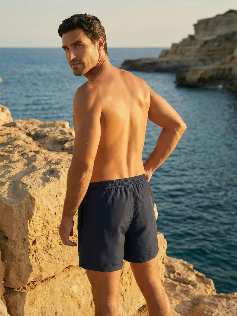 Pantaloncini mare - blu scuro miniatura 3