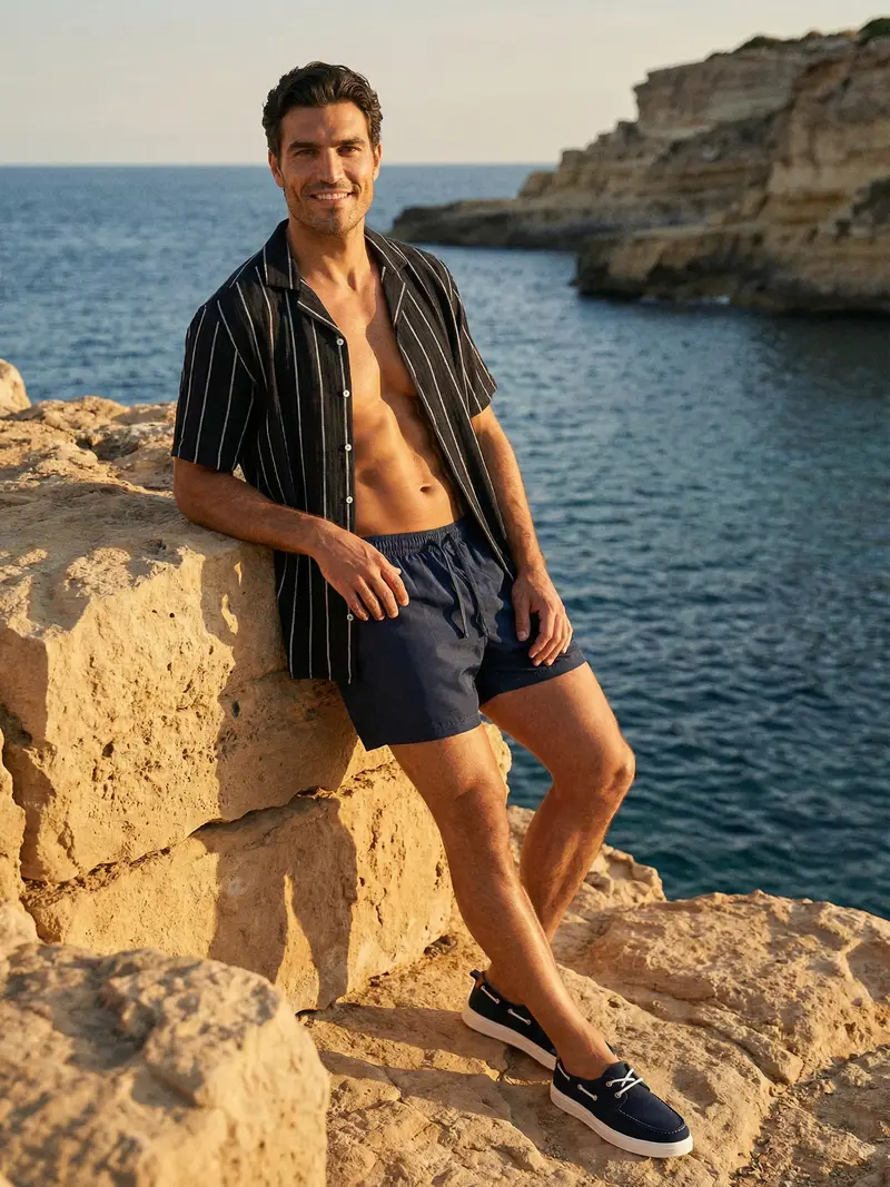 Pantaloncini mare - blu scuro miniatura 5