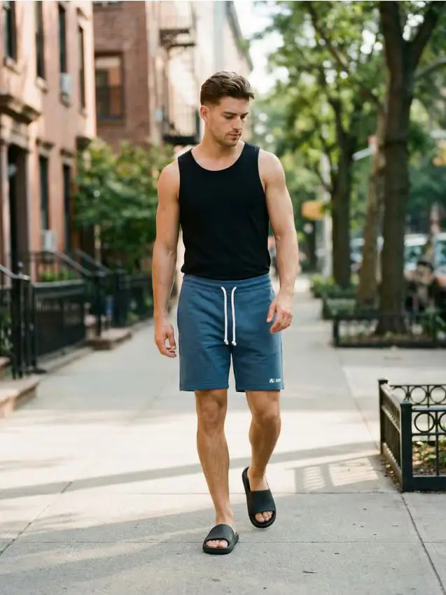 Pantaloncini slim - steel blue