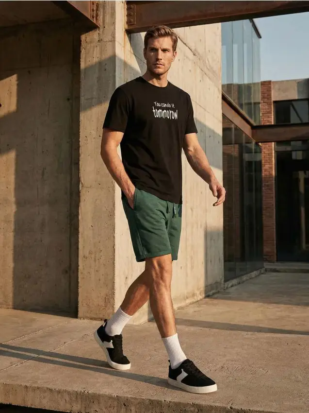 Pantaloncini slim - verde