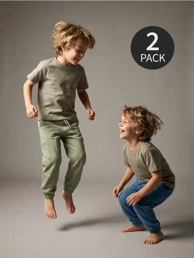 Pantaloni 2 pack - verde oliva chiaro