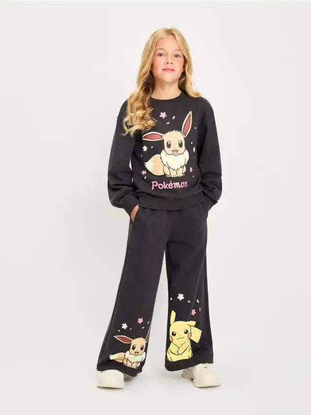 Pantaloni a gamba ampia Pokemon - grigio scuro