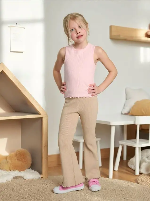 Pantaloni a zampa di elefante - beige