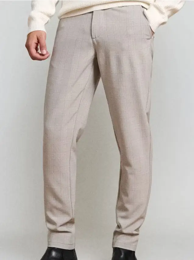 Pantaloni chino slim fit a quadri - grigio chiaro
