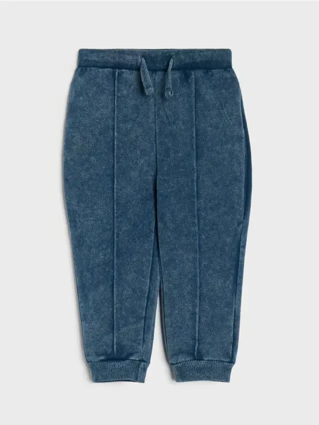 Pantaloni con effetto slavato - blu scuro