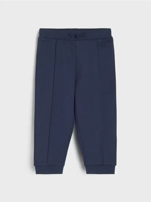 Pantaloni con impunture - blu scuro