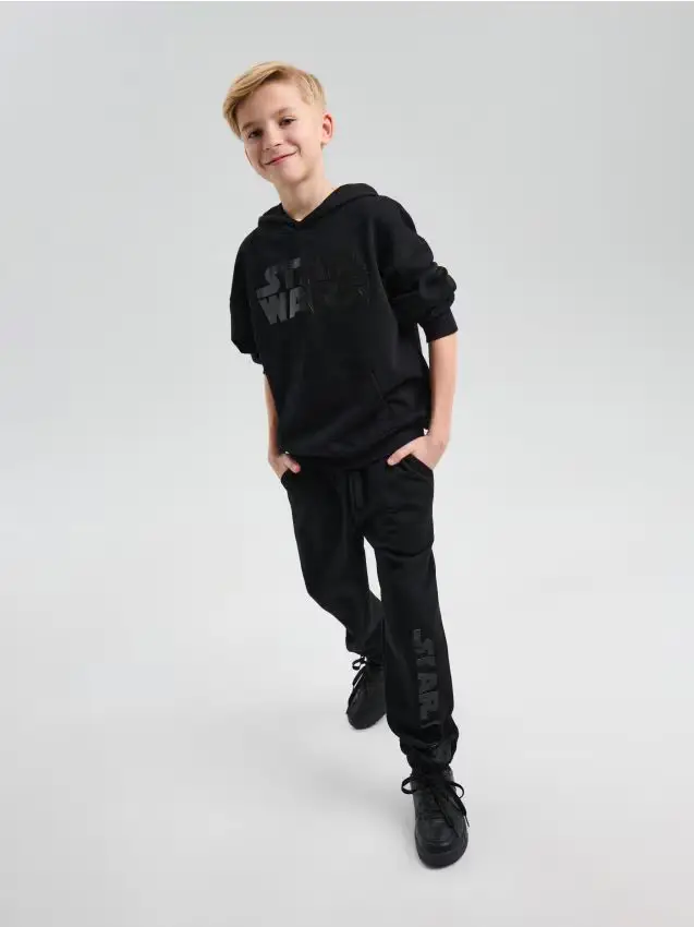 Pantaloni con stampa in silicone lucido Star Wars - nero