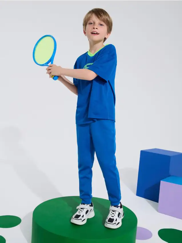 Pantaloni con stampa riflettente Active - blu