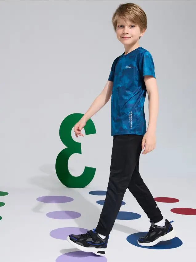 Pantaloni con stampa riflettente Active - nero