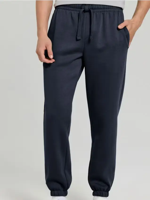 Pantaloni da ginnastica con polsini - blu scuro